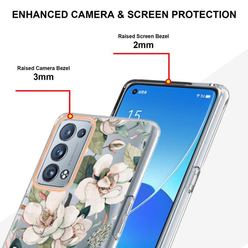 Cover Oppo Reno 6 Pro 5G Sømløst Blomstermønster