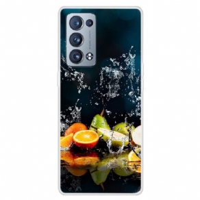 Cover Oppo Reno 6 Pro 5G Trompe L'oeil Frugt Og Vand