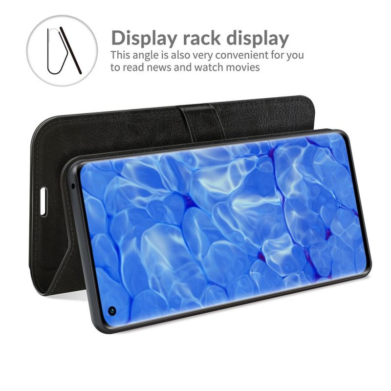 Flip Cover Oppo Reno 6 Pro 5G Klassisk Crazy Horse-tekstur