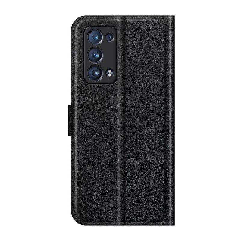 Flip Cover Oppo Reno 6 Pro 5G Klassisk Litchi-tekstur