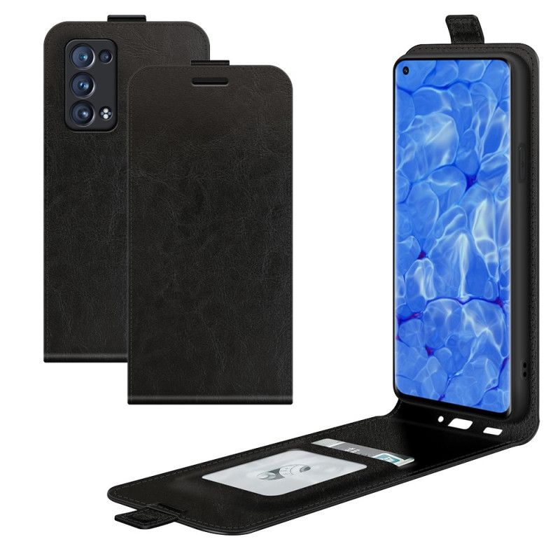 Flip Cover Oppo Reno 6 Pro 5G Klassisk Litchi Tekstur Lodret Lukning