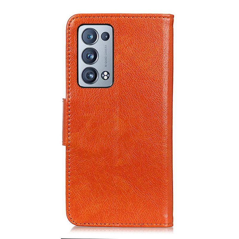 Flip Cover Oppo Reno 6 Pro 5G Orange Split Nappa Læder