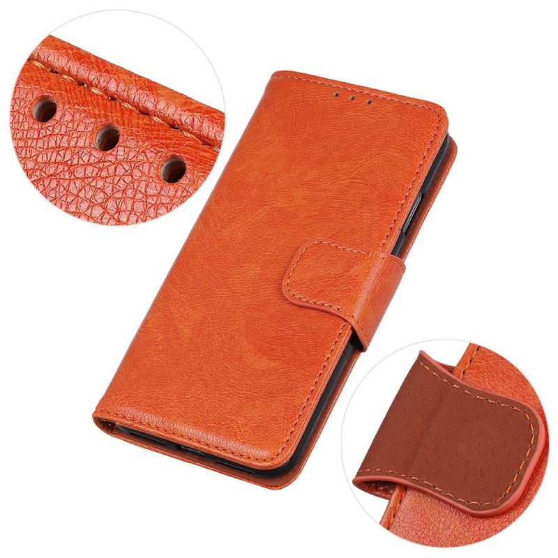 Flip Cover Oppo Reno 6 Pro 5G Orange Split Nappa Læder