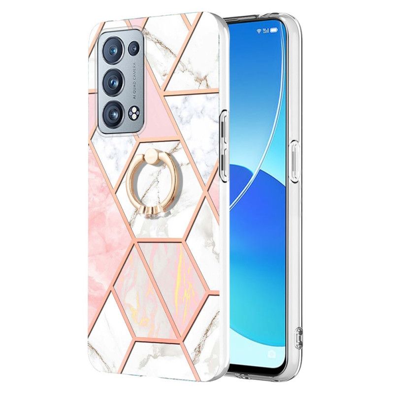 Mobilcover Oppo Reno 6 Pro 5G Geometrisk Marmor Ringmønster