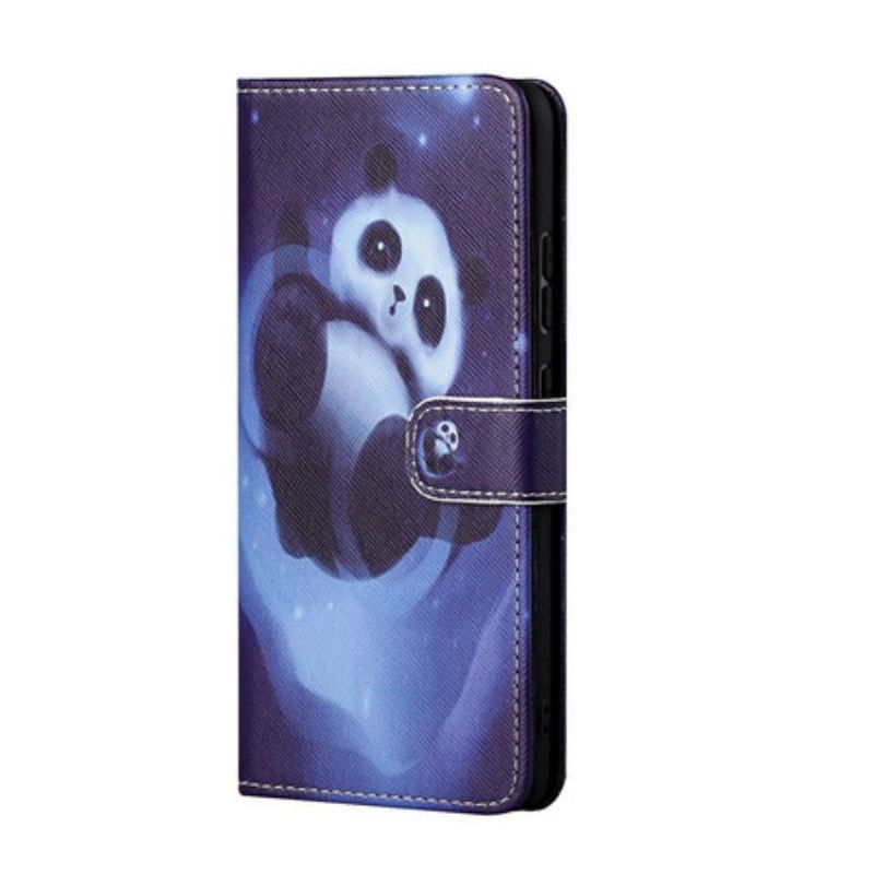 Flip Cover Xiaomi Redmi Note 10 5G Med Snor Panda Space Med Snor