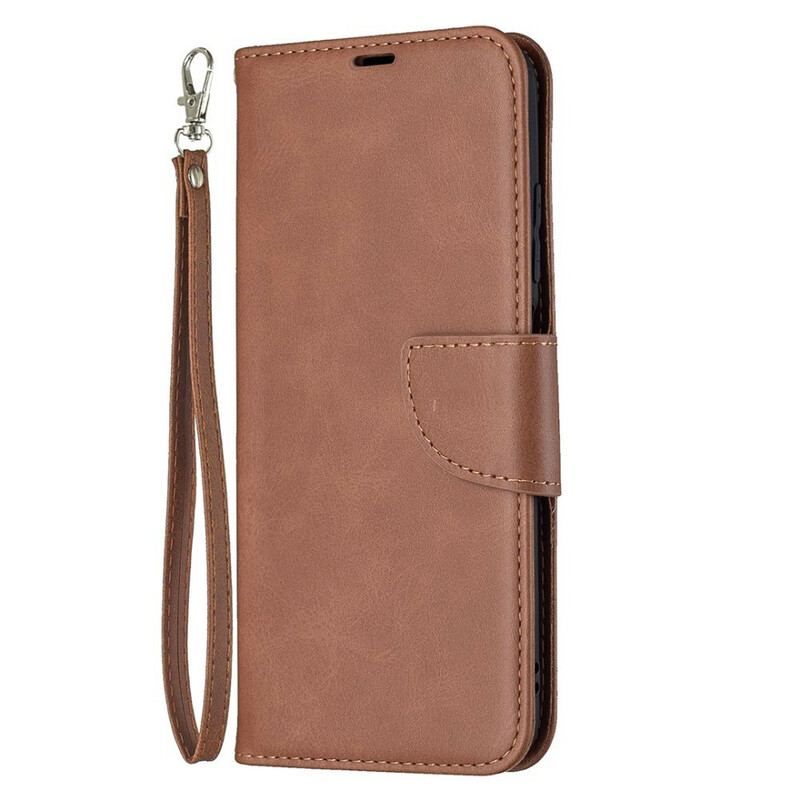 Læder Cover Xiaomi Redmi Note 10 5G Flip Cover Glat Flap Skrå