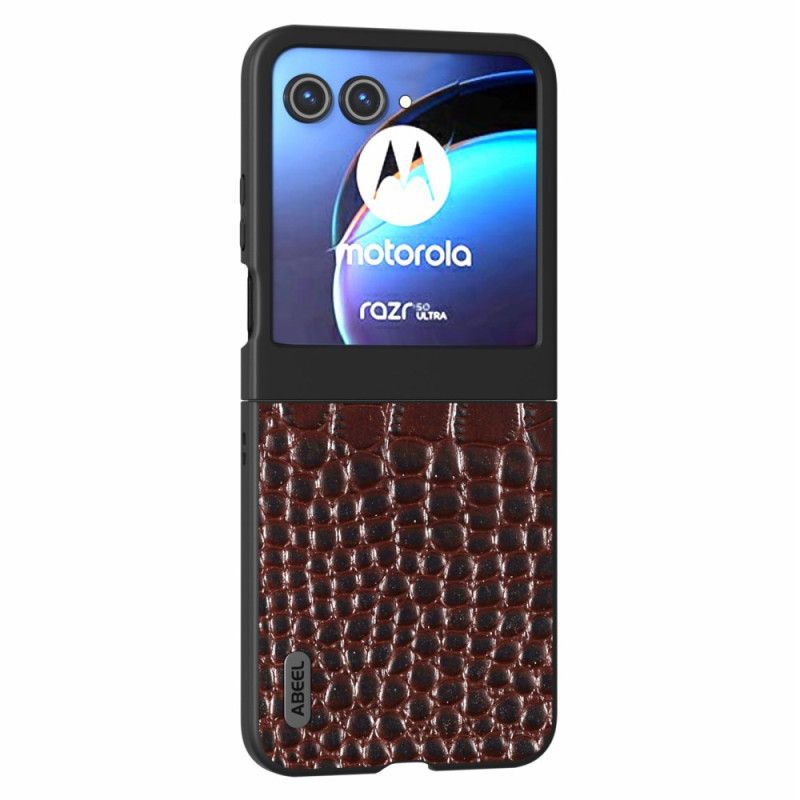 Cover Motorola Razr 50 Abeel Crocodile Style Læder