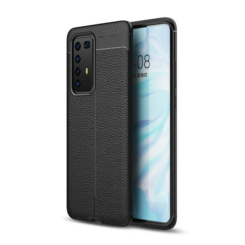 Cover Huawei P40 Pro Dobbelt Linje Litchi Lædereffekt