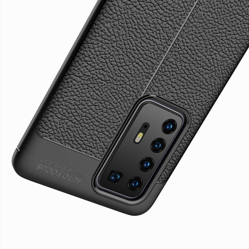 Cover Huawei P40 Pro Dobbelt Linje Litchi Lædereffekt