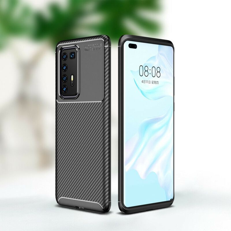 Cover Huawei P40 Pro Fleksibel Kulfibertekstur