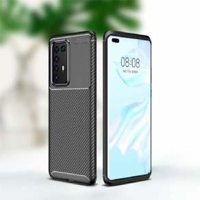 Cover Huawei P40 Pro Fleksibel Kulfibertekstur