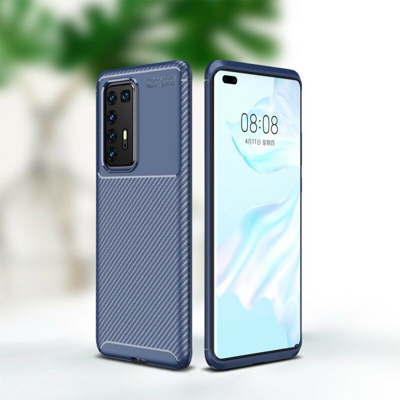 Cover Huawei P40 Pro Fleksibel Kulfibertekstur