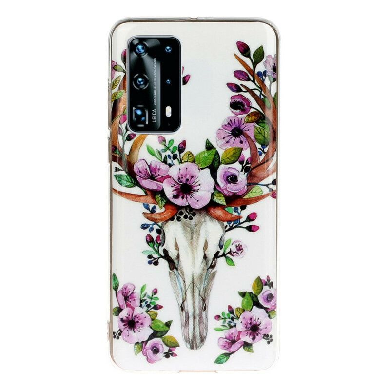 Cover Huawei P40 Pro Fluorescerende Flower Elk