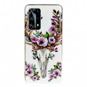 Cover Huawei P40 Pro Fluorescerende Flower Elk