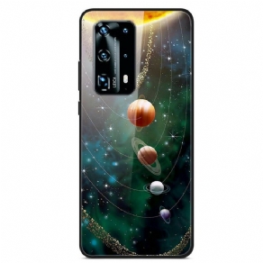 Cover Huawei P40 Pro Solar System Planet Hærdet Glas