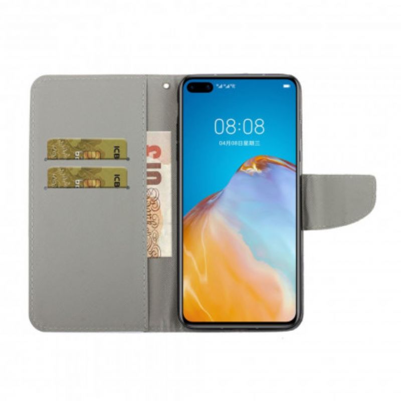 Flip Cover Huawei P40 Pro Patchwork Mandalaer Med Snor