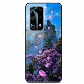 Mobilcover Huawei P40 Pro Fantasy Landskab Af Hærdet Glas