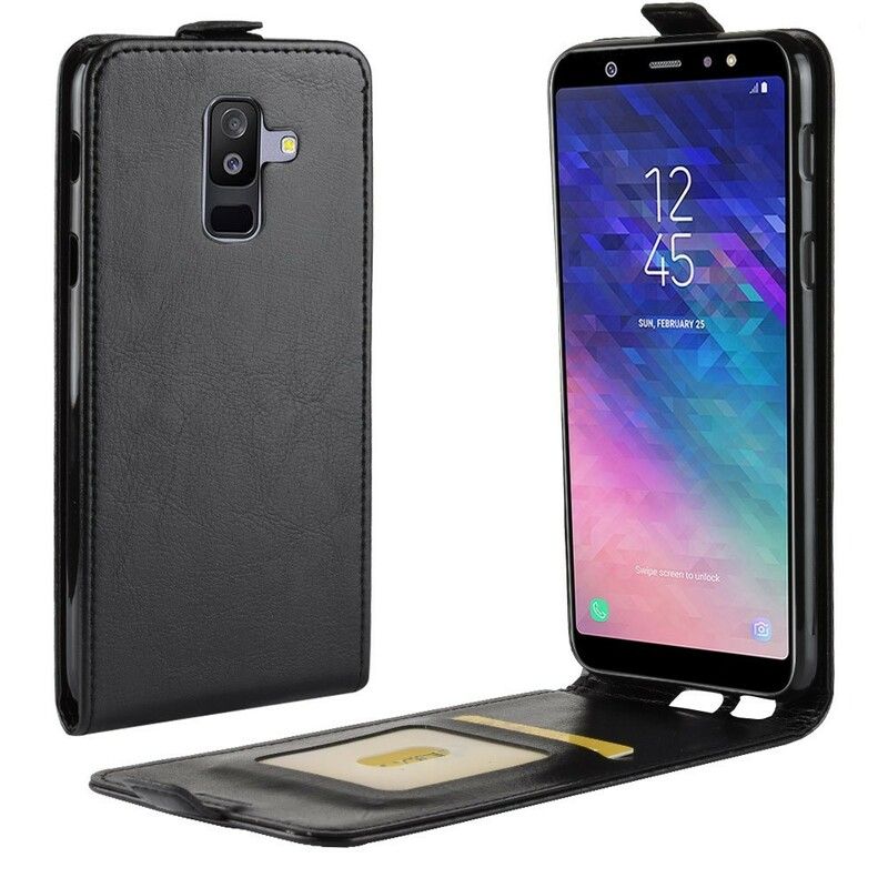 Flip Cover Samsung Galaxy A6 Plus Læder Cover Foldbar Lædereffekt