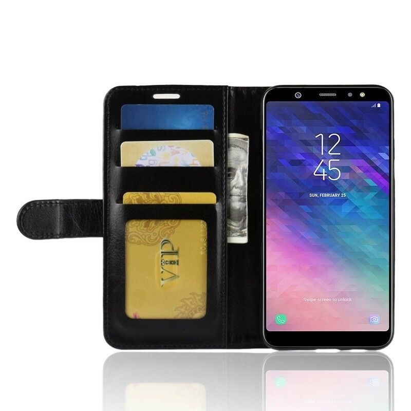 Flip Cover Samsung Galaxy A6 Plus Lædereffekt