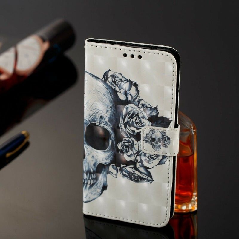 Læder Cover Samsung Galaxy A6 Plus 3d Blomsterkraniet