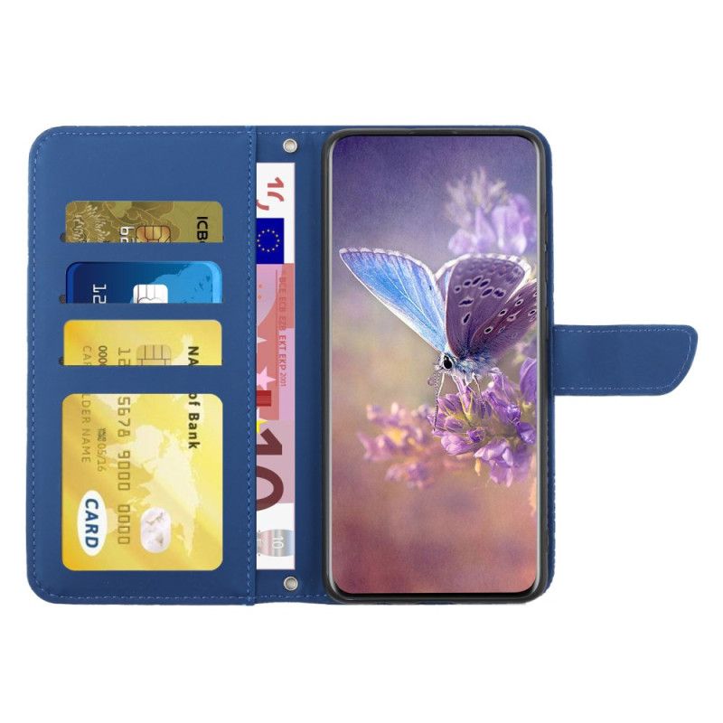 Flip Cover Samsung Galaxy A16 5g Imprint Sommerfugle Med Skulderrem