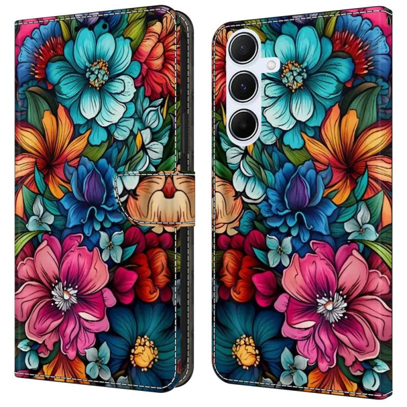 Flip Cover Til Samsung Galaxy A16 5g Blomstermønster