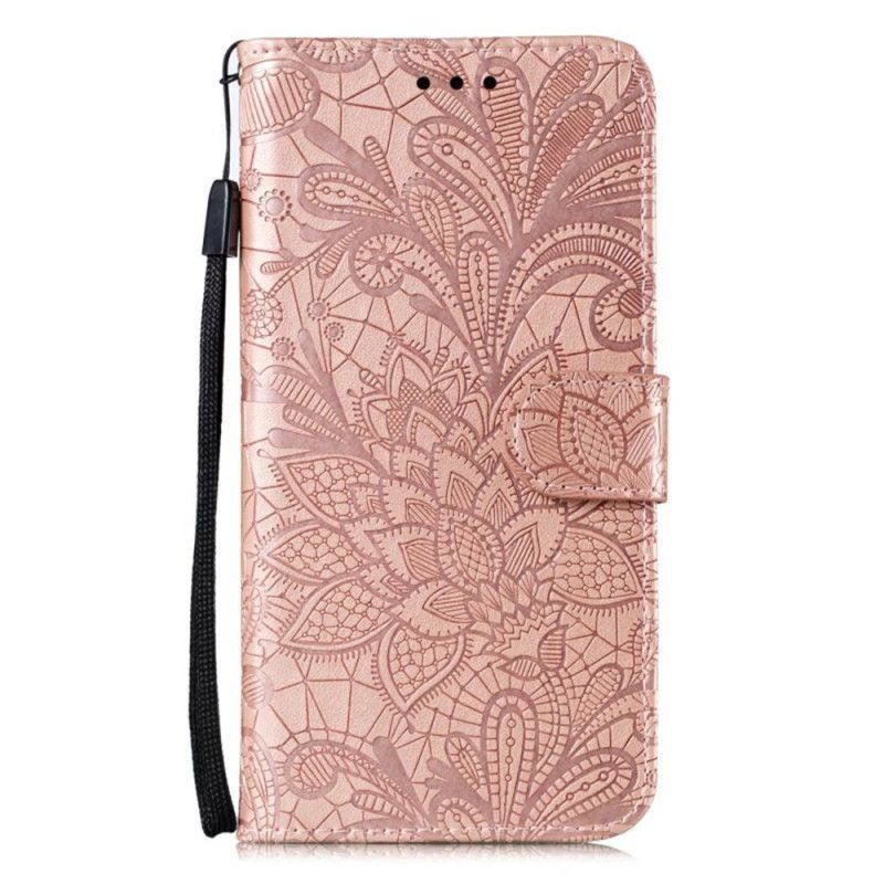 Flip Cover Til Samsung Galaxy A16 5g Blomstermønster Og Rem