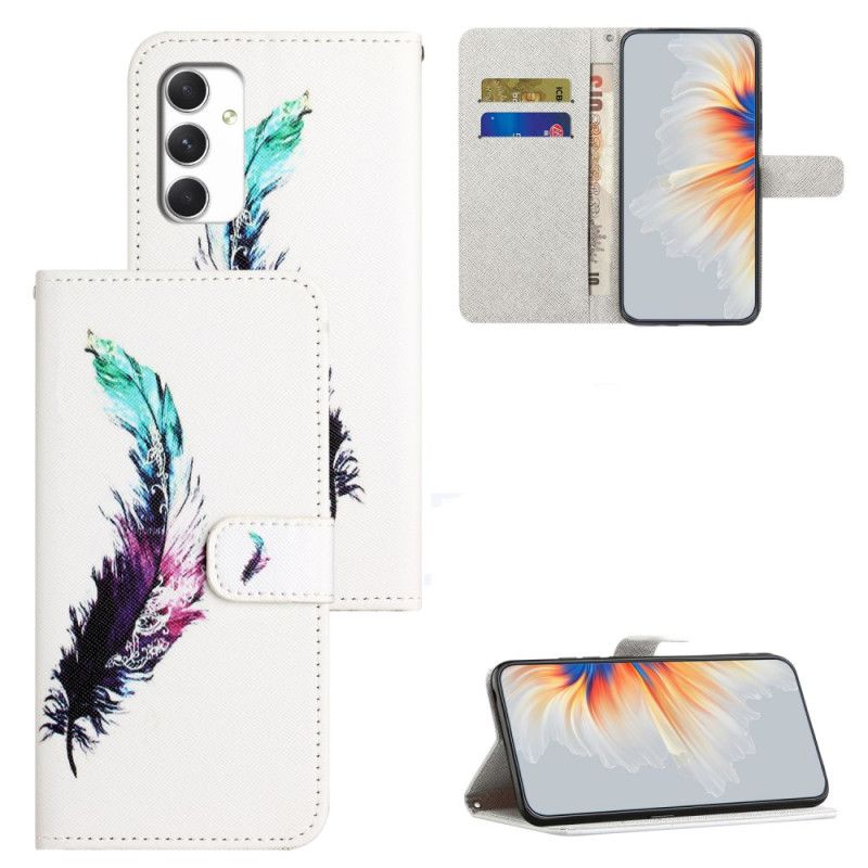 Flip Cover Til Samsung Galaxy A16 5g Fjermønster