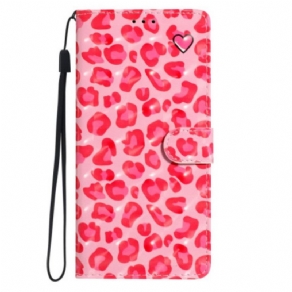 Flip Cover Til Samsung Galaxy A16 5g Lyserød Leopard