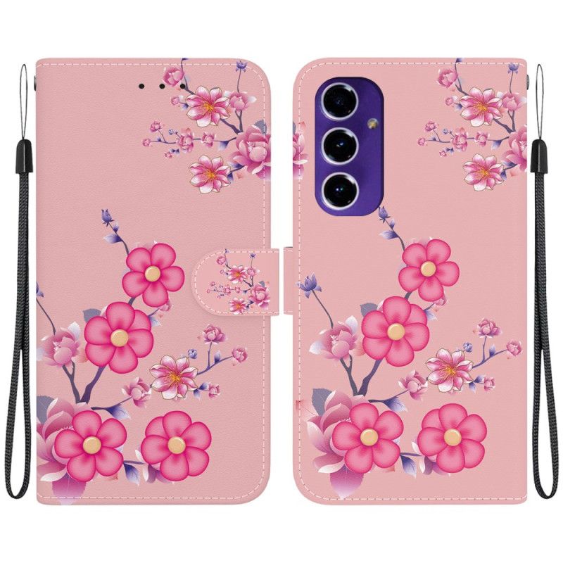 Læder Cover Samsung Galaxy A16 5g Sakura Mønster