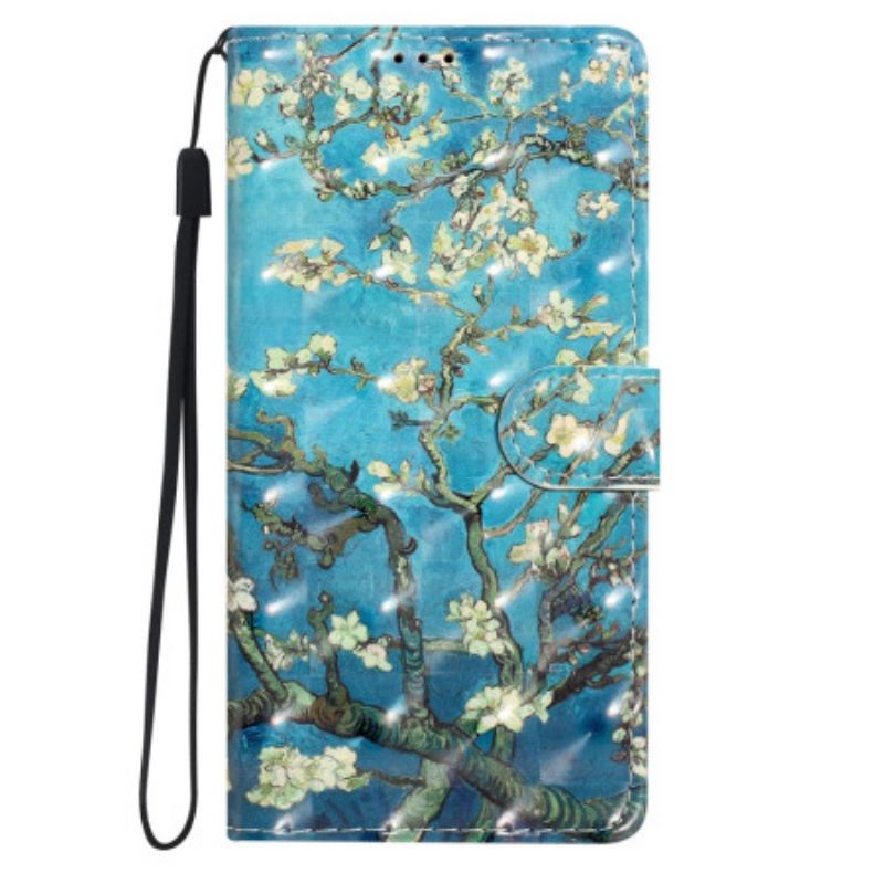 Læder Cover Samsung Galaxy A16 5g Telefon Etui Abrikosblomster