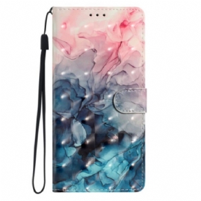 Læder Cover Samsung Galaxy A16 5g Telefon Etui Akvarel Marmor