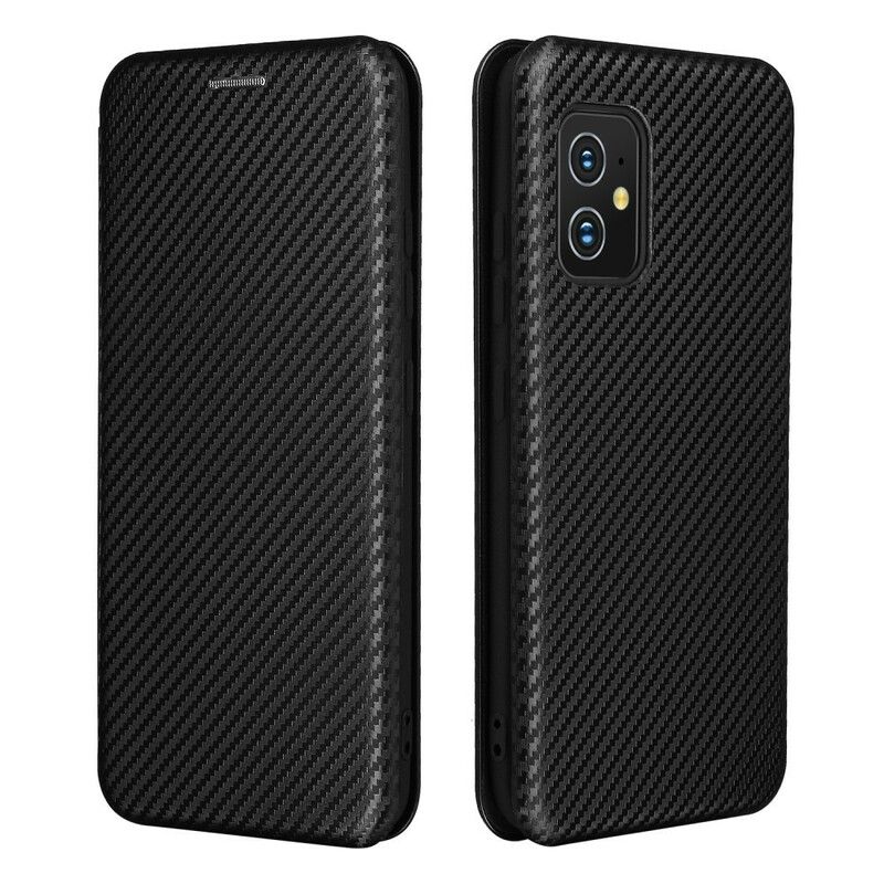 Cover Asus Zenfone 8 Flip Cover Kulfiber Med Støttering