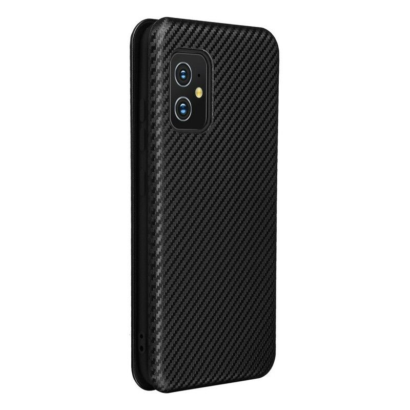 Cover Asus Zenfone 8 Flip Cover Kulfiber Med Støttering