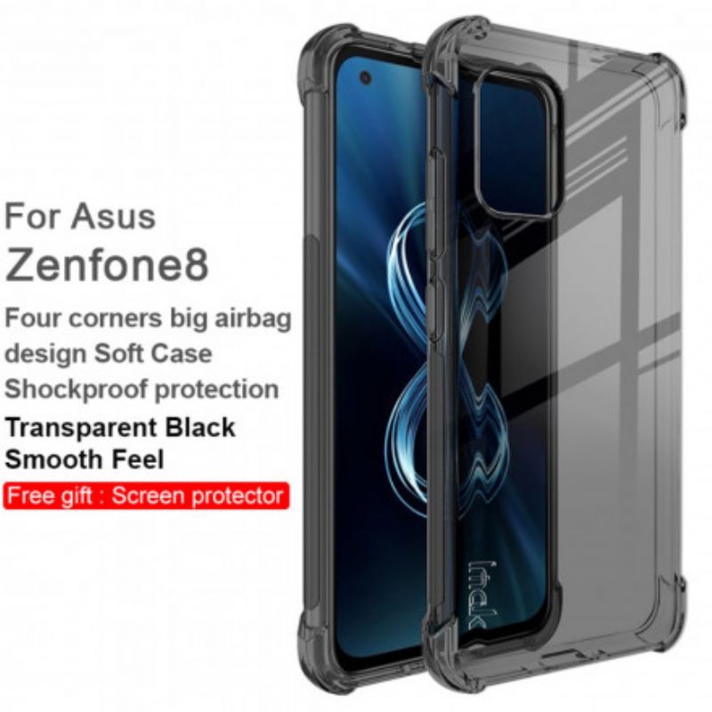 Cover Asus Zenfone 8 Transparent Silkeblød Imak