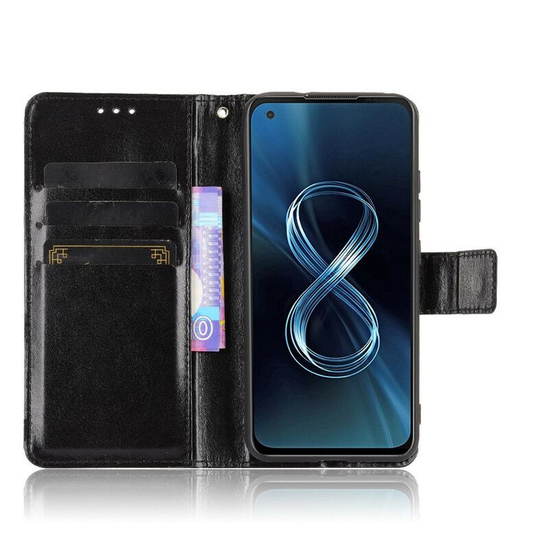 Flip Cover Asus Zenfone 8 Flashy Imiteret Læder