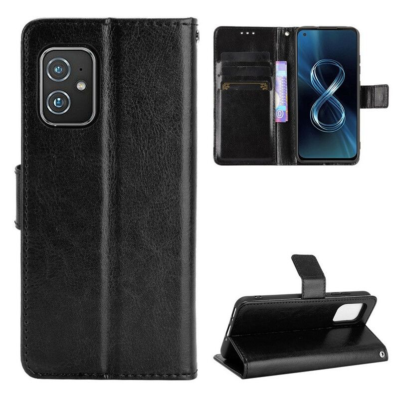 Flip Cover Asus Zenfone 8 Flashy Imiteret Læder