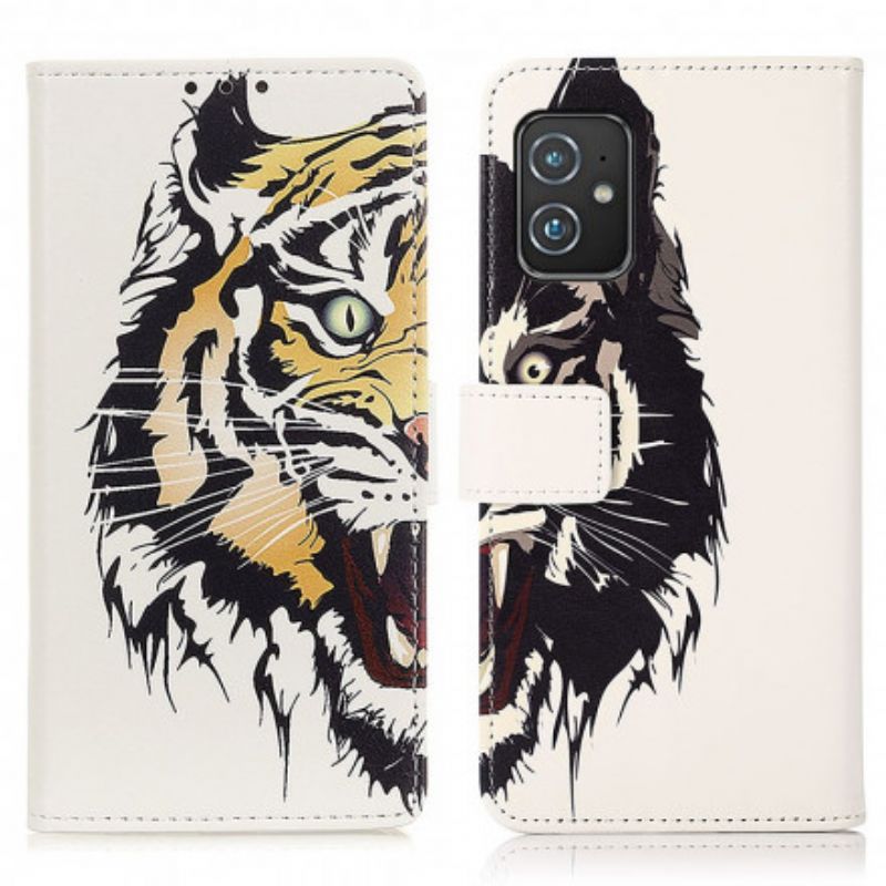 Læder Cover Asus Zenfone 8 Hærd Tiger