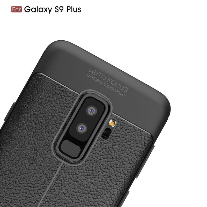 Cover Samsung Galaxy S9 Plus Dobbelt Linje Litchi Lædereffekt