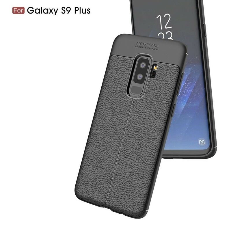 Cover Samsung Galaxy S9 Plus Dobbelt Linje Litchi Lædereffekt