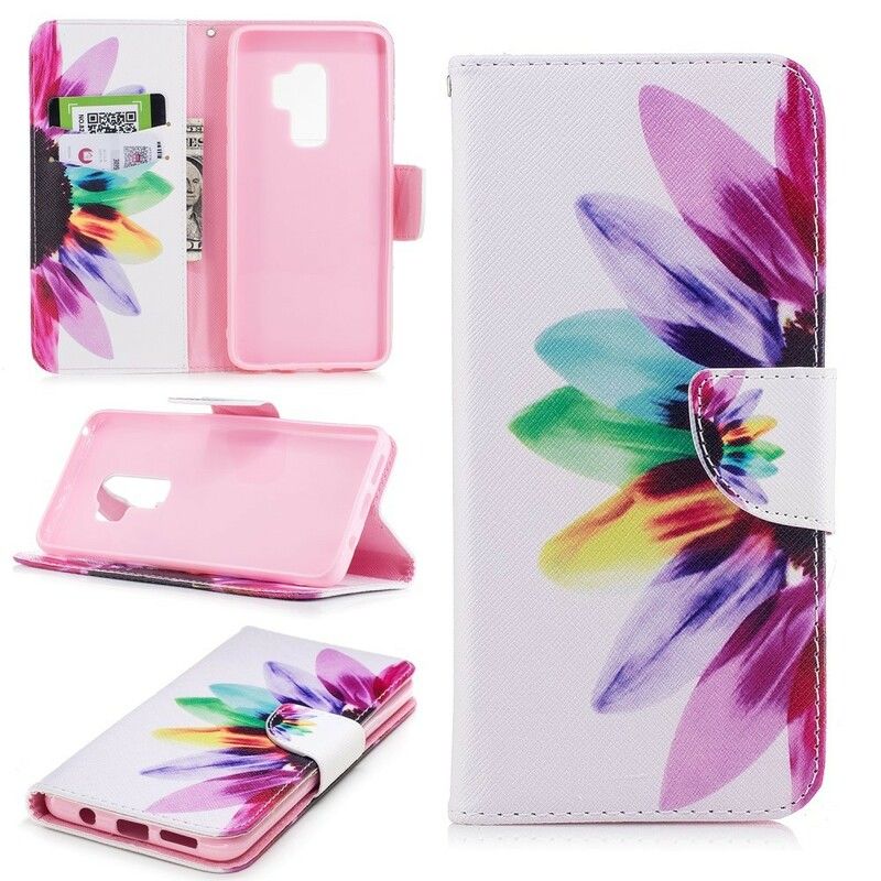 Flip Cover Samsung Galaxy S9 Plus Akvarelblomst