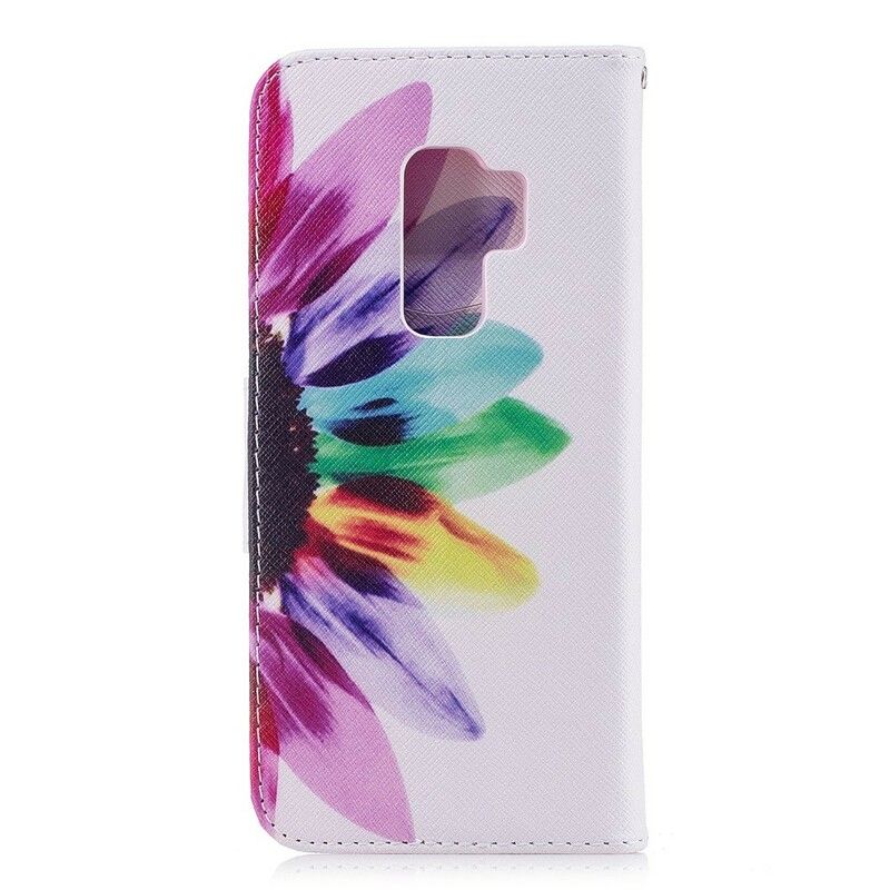 Flip Cover Samsung Galaxy S9 Plus Akvarelblomst