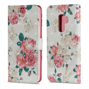 Flip Cover Samsung Galaxy S9 Plus Frihedsblomster