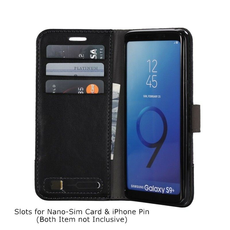 Flip Cover Samsung Galaxy S9 Plus Muxma Stof Og Lædereffekt