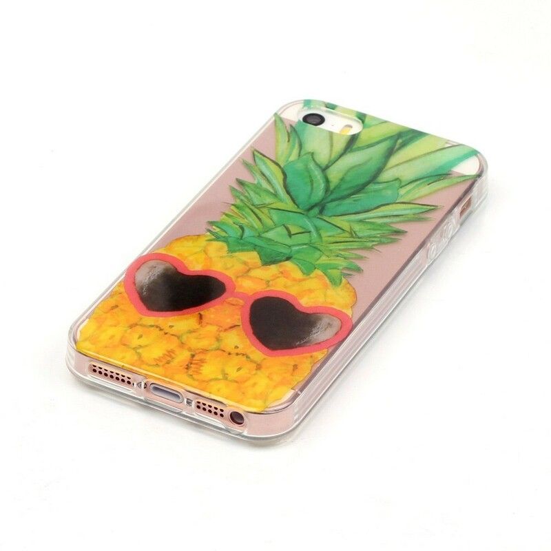 Cover iPhone SE / 5 / 5S Transparent Inkognito Ananas