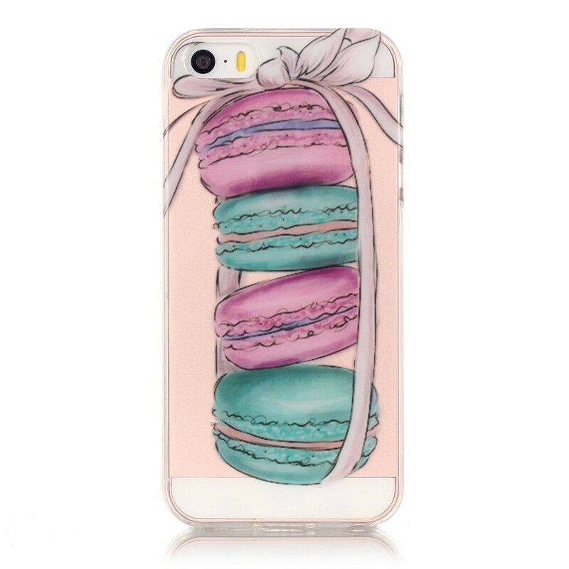 Cover iPhone SE / 5 / 5S Transparente Gourmet Macarons