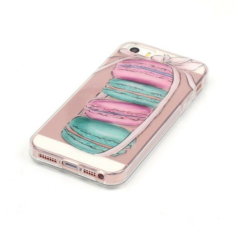 Cover iPhone SE / 5 / 5S Transparente Gourmet Macarons