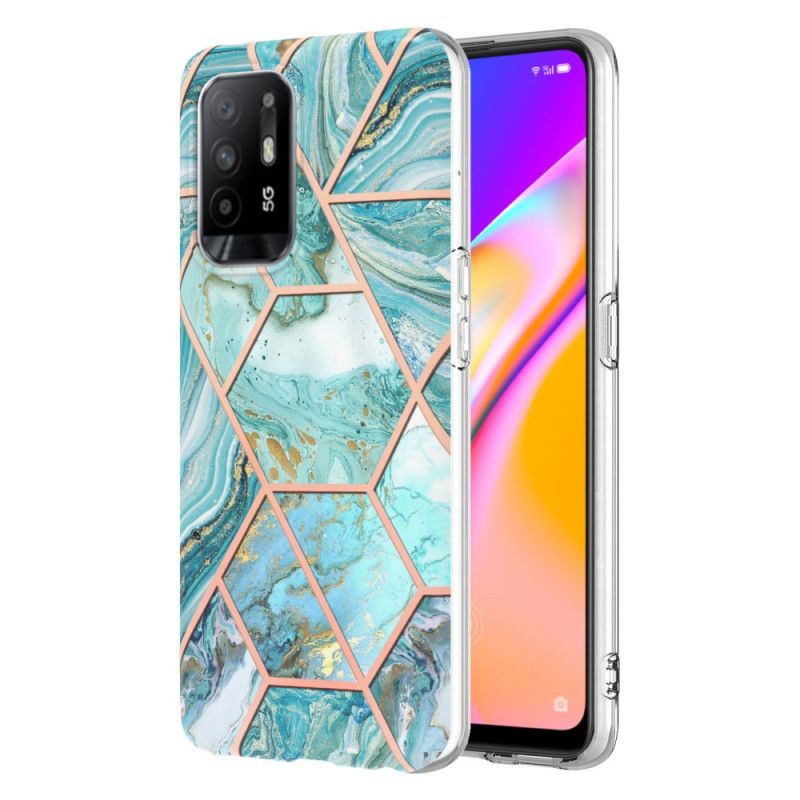 Cover Oppo A94 5G Blinkende Geometrisk Marmor