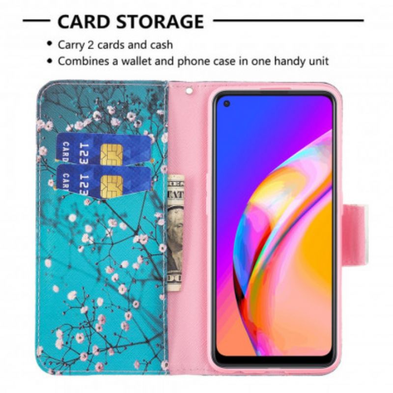 Cover Oppo A94 5G Flip Cover Blomstrende Grene