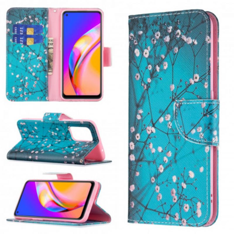 Cover Oppo A94 5G Flip Cover Blomstrende Grene